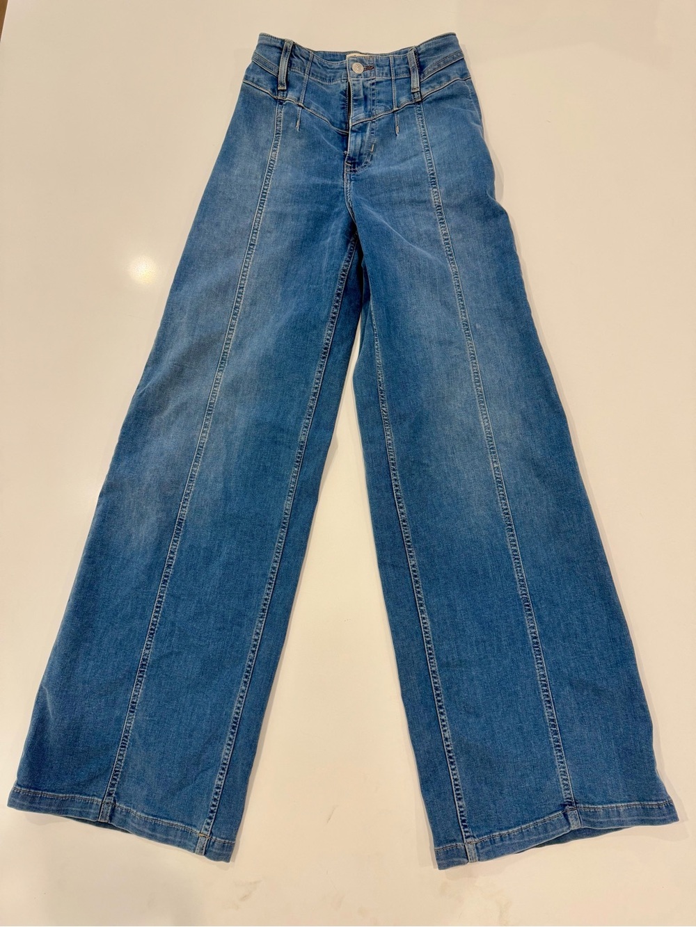 Free People Wide Leg Women’s Jeans in Medium Blue